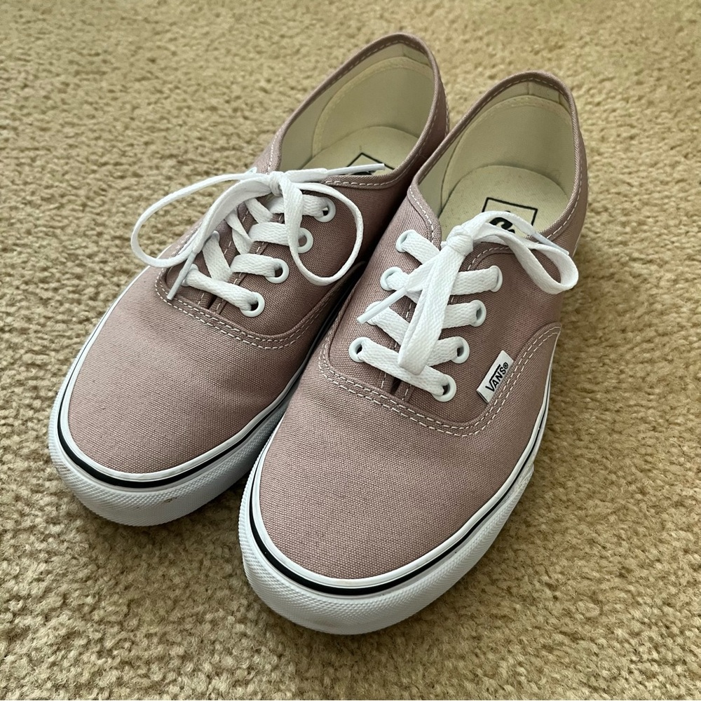 gray pink authenic vans